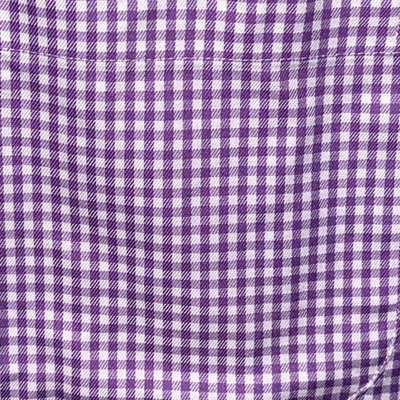 Peter Millar Nanoluxe Easycare Long Sleeve CottonPurple Plaid Dress Shirt Medium - Picture 4 of 7